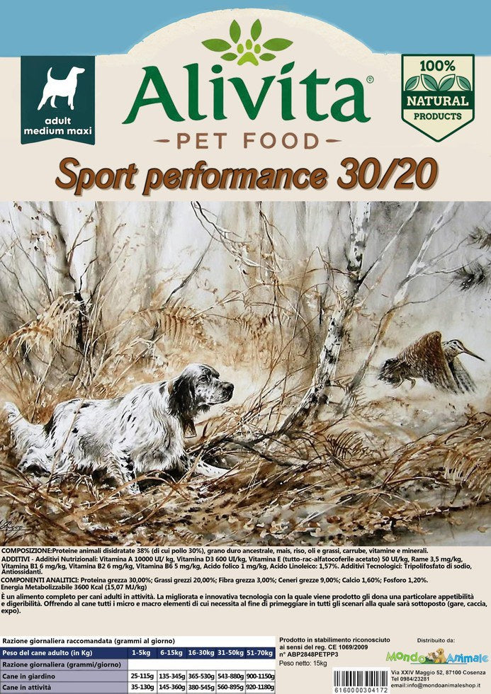 Alivita Adulto Sport Performance 30/20 Pollo – crocchette per cani