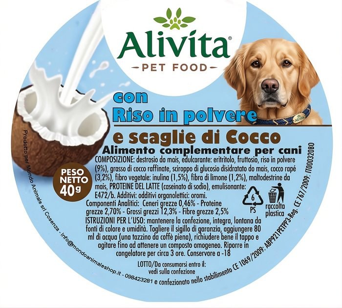 Gelato per cani Alivita Riso e Cocco 40 g