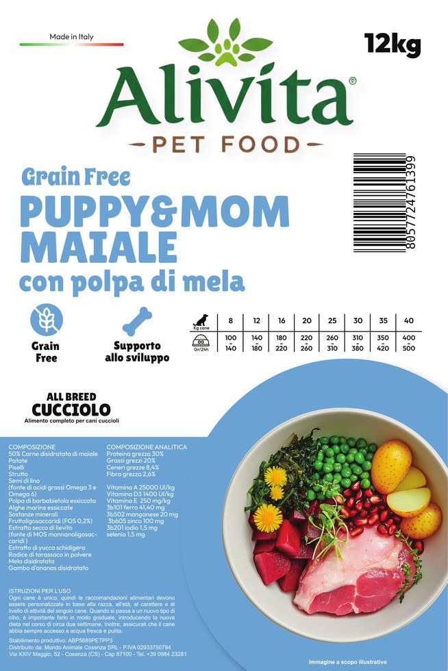 Alivita Grain Free Puppy Maiale – crocchette per cani