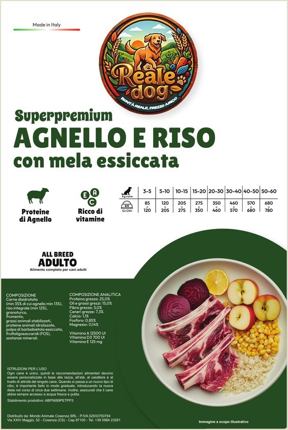 Reale Dog Adulto Agnello – crocchette per cani