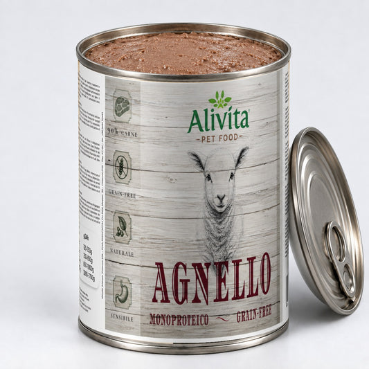 Alivita Umido Cane Grain Free Agnello, Zucchine e Banana – umido per cani 400 g