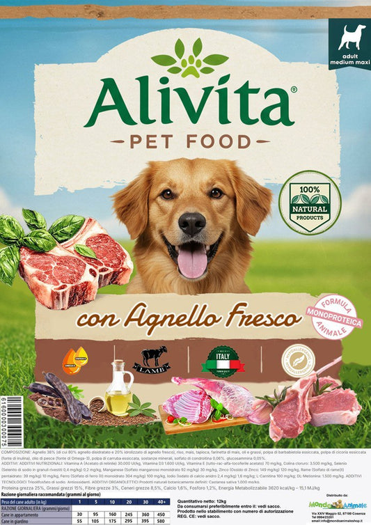 Alivita Adulto Agnello Fresco – crocchette per cani
