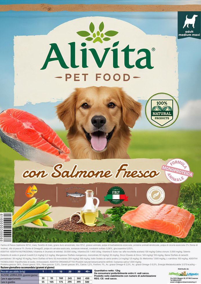 Alivita Adulto Salmone Fresco – crocchette per cani