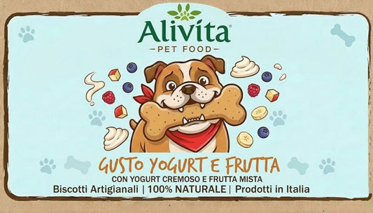 Biscotti per cani Alivita Yogurt e Frutta, confezione 200 g