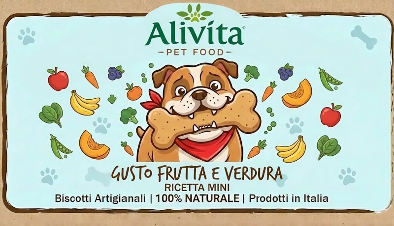 Biscotti per cani Alivita Frutta e Verdura Mini, confezione 200 g