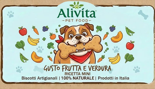 Biscotti per cani Alivita Frutta e Verdura Mini, confezione 200 g