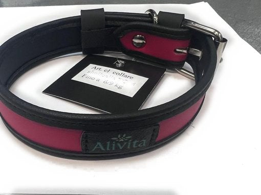Collare per cani Alivita in similpelle rosso
