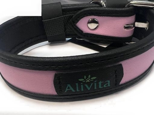Collare per cani Alivita in similpelle rosa