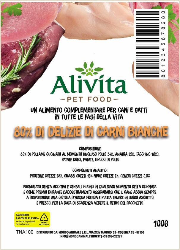 Alivita Delizie di Carni Bianche per cani 100 g