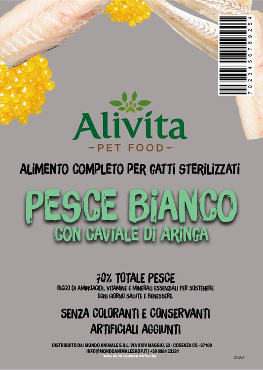 Alivita Gatto Sterilizzato Pesce Bianco e Caviale – crocchette per gatti