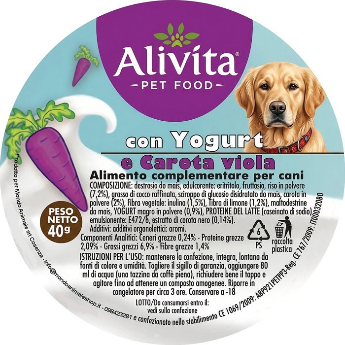 Gelato per cani Alivita Yogurt e Carota Viola 40 g