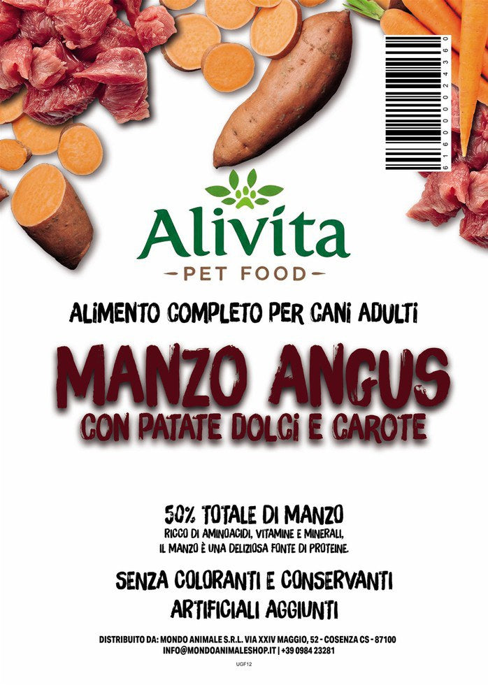 Alivita Grain Free Adulto Manzo Angus – crocchette per cani
