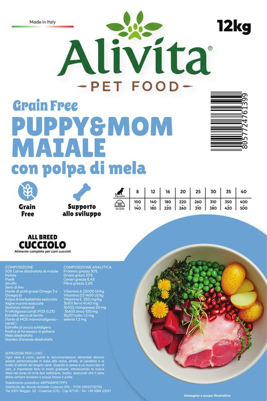 Alivita Grain Free Puppy Maiale – crocchette per cani