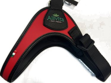 Pettorina per cani Alivita rossa, vista laterale
