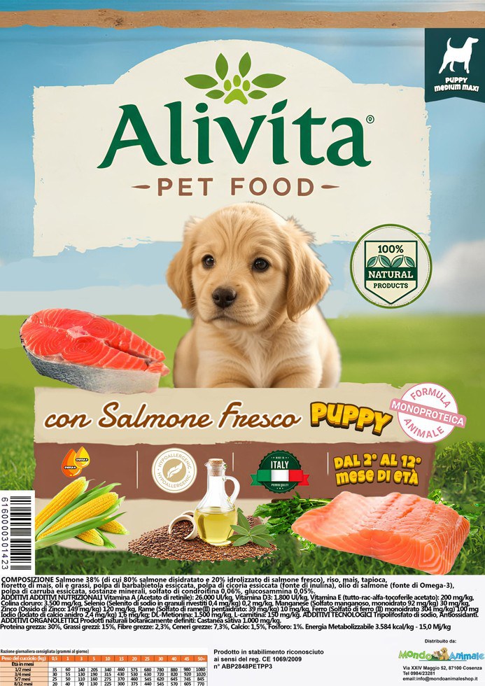 Alivita Puppy Salmone Fresco – crocchette per cani