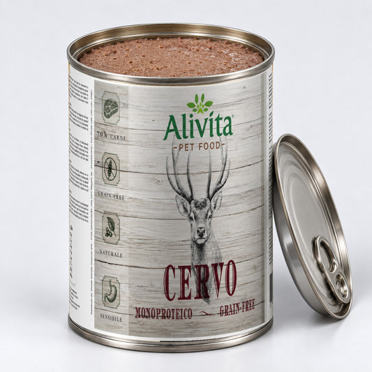 Alivita Umido Cane Grain Free Carne di Cervo – umido per cani 400 g