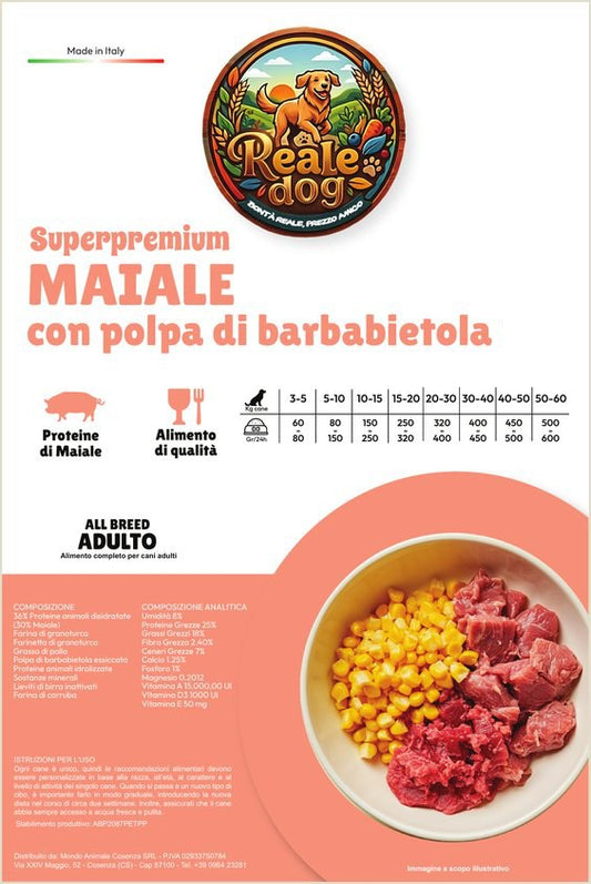 Reale Dog Adulto Maiale – crocchette per cani