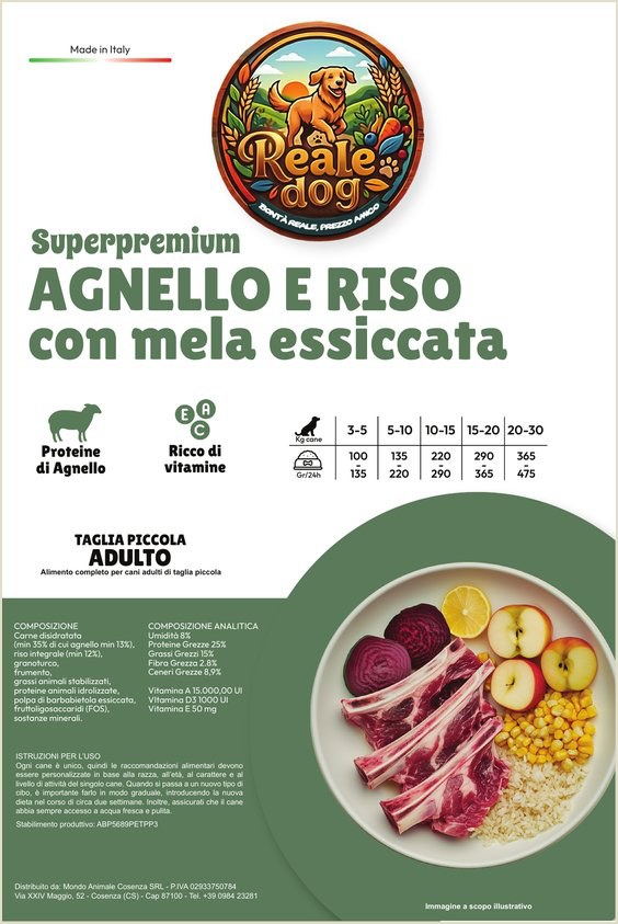Reale Dog Mini adulto Agnello – crocchette per cani