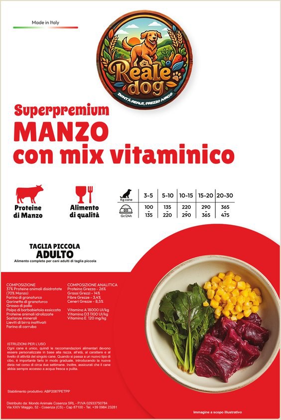 Reale Dog Mini adulto Manzo – crocchette per cani