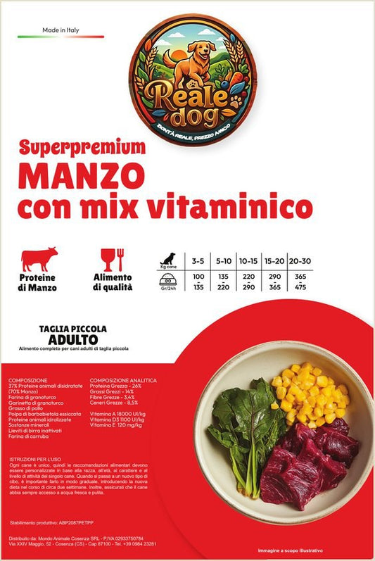 Reale Dog Mini adulto Manzo – crocchette per cani